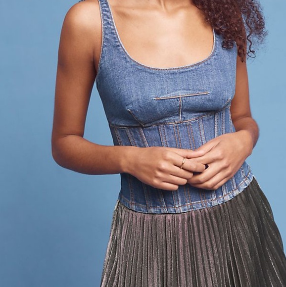 Anthropologie HD Paris Magdalena Skirt Pleated Metallic size S small NWT - Picture 3 of 5